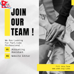 Part Time Job Opening (Account & Web Editor)